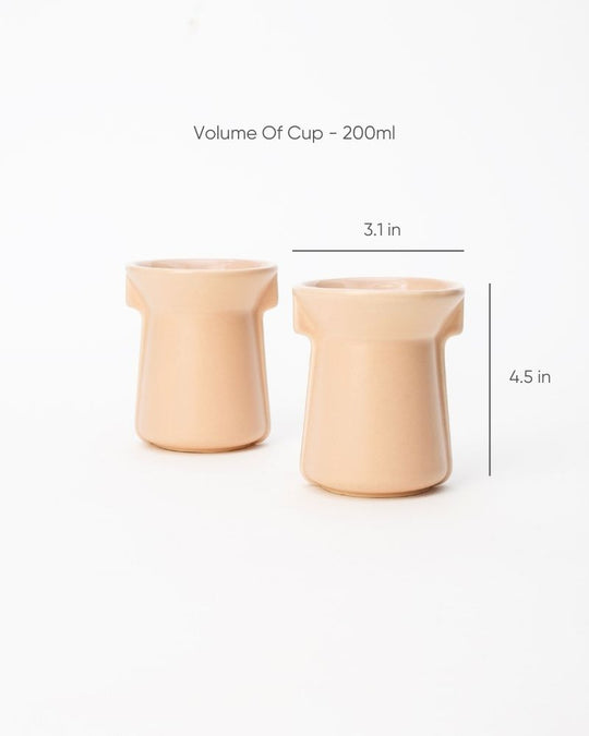 Flare 200ml Tea Cup Misty Rose (Set of 2) - Gift Set