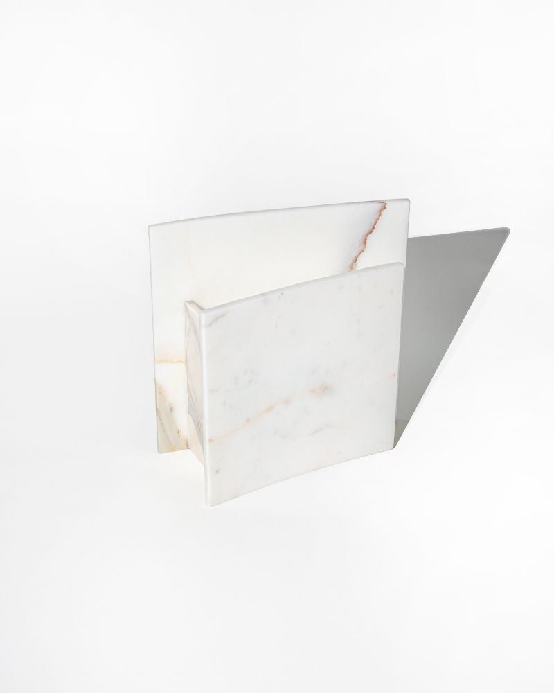 012 Evara Arc Wide Pinched Marble Vase