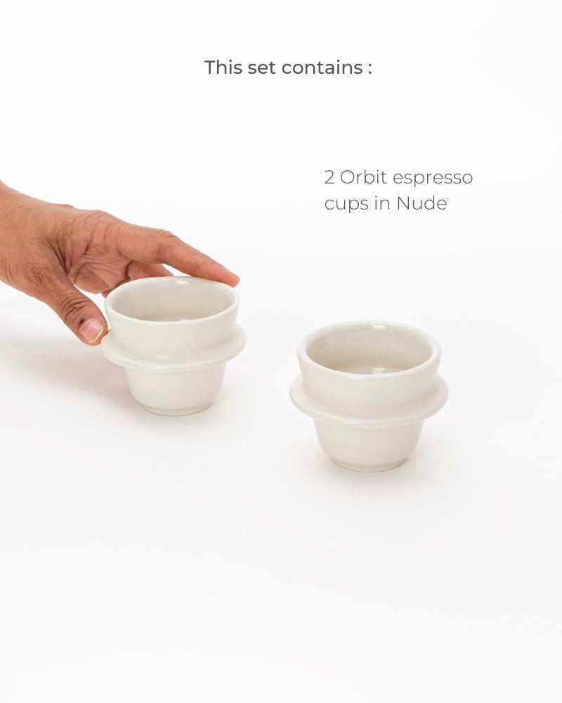 Orbit 90ml Espresso Cup Nude (Set of 2) - Gift Set
