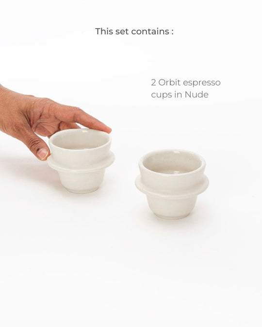Orbit 90ml Espresso Cup Nude (Set of 2) - Gift Set