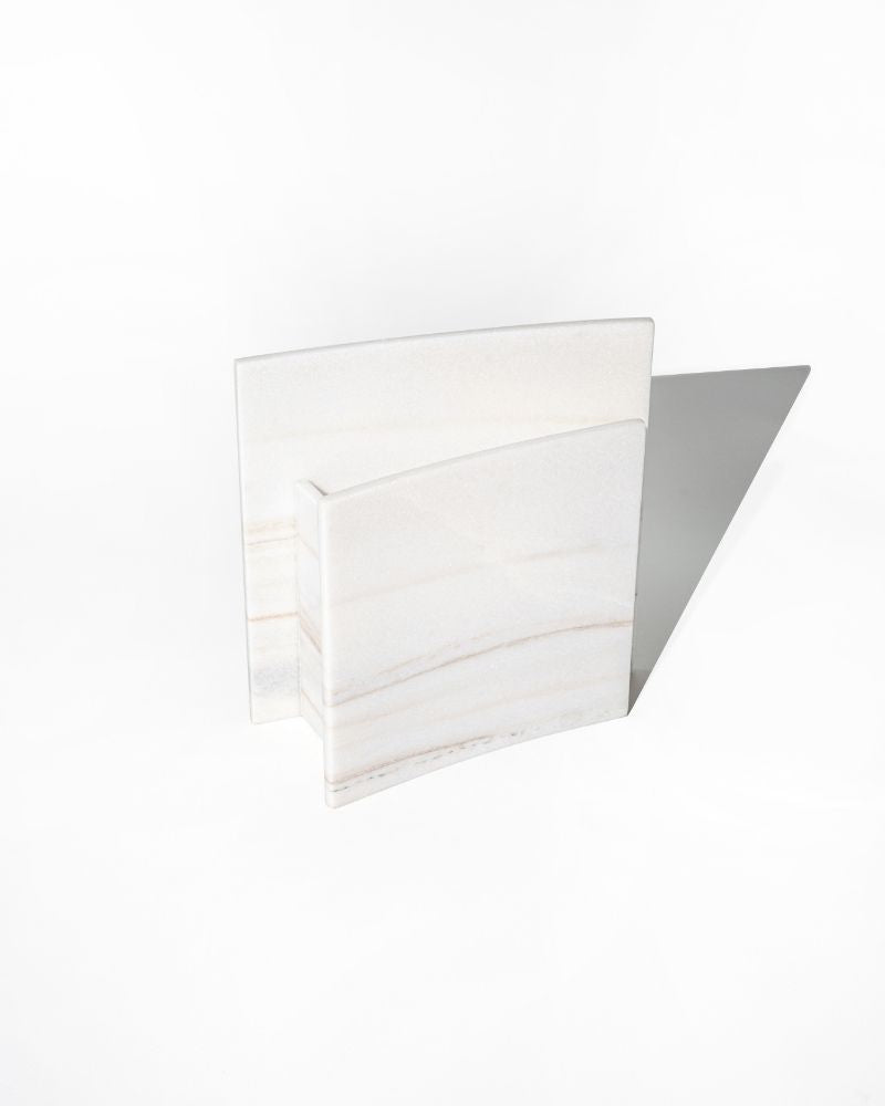 014 Evara Arc Wide Pinched Marble Vase