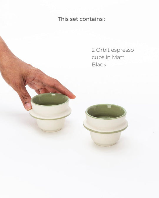 Orbit 90ml Espresso Cup Sage Green (Set of 2) - Gift Set