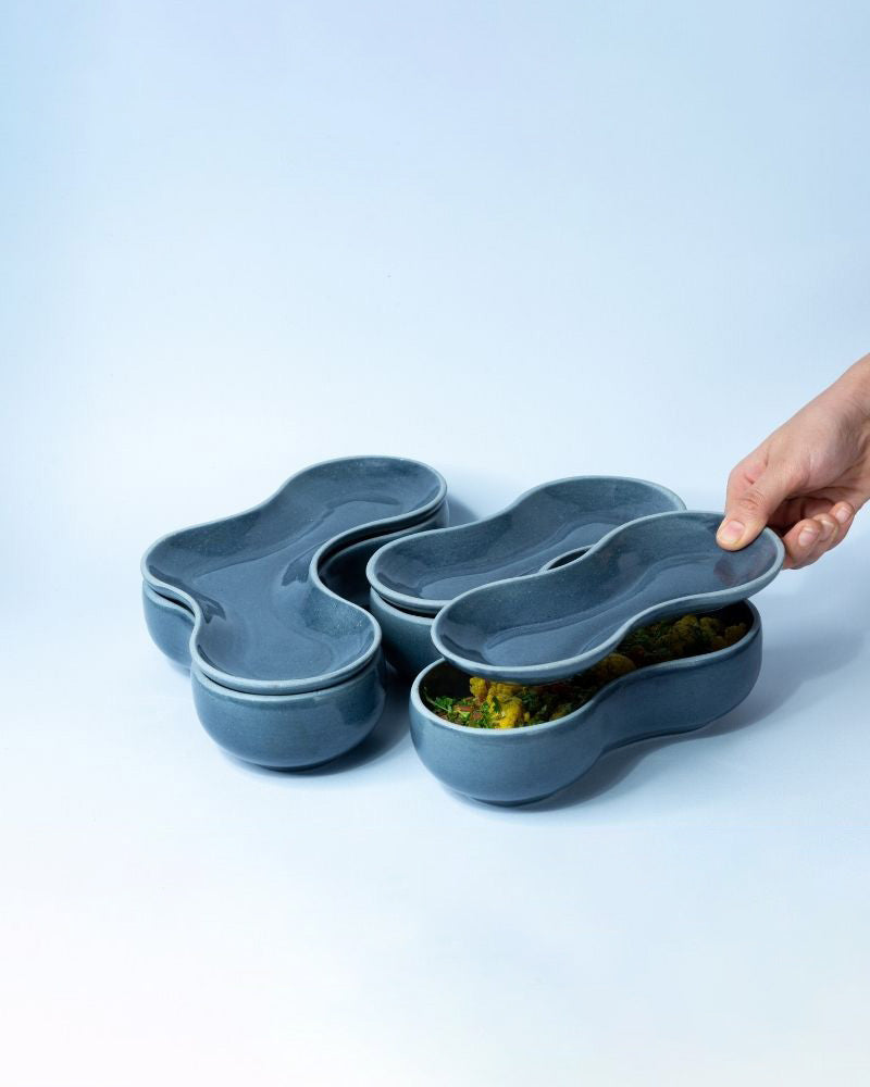 Pivot Serveware Set Midnight Blue