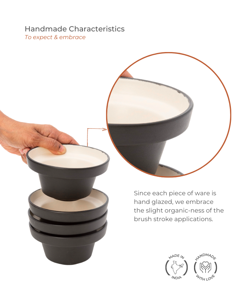 Lunar Dinner Set Matt Black (5 pieces)