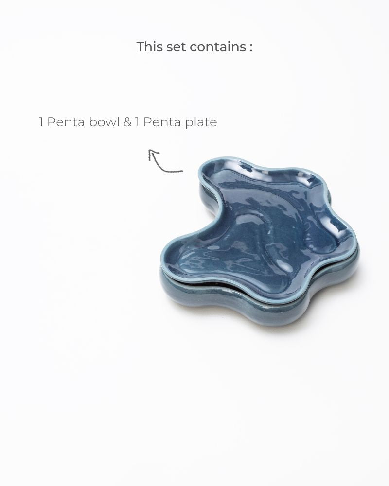 Penta 1600ml Serving Bowl with Lid Midnight Blue