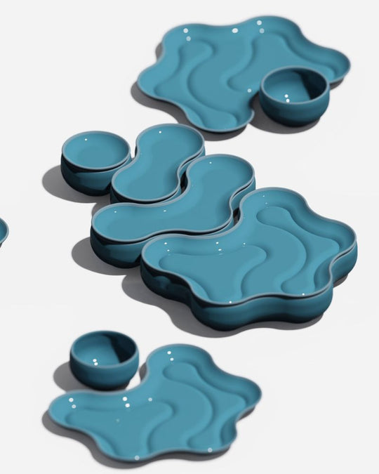 Penta 1600ml Serving Bowl with Lid Pacific Blue