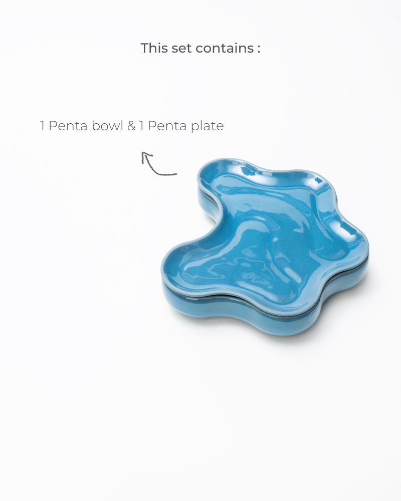 Penta 1600ml Serving Bowl with Lid Pacific Blue