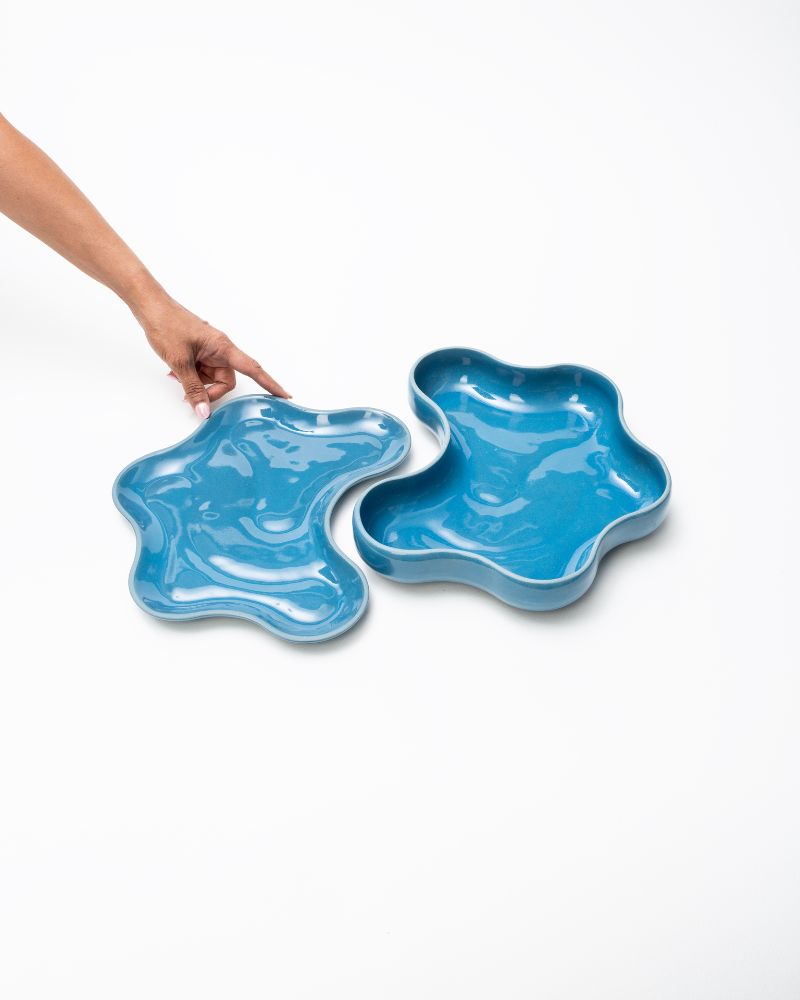Penta 1600ml Serving Bowl with Lid Pacific Blue