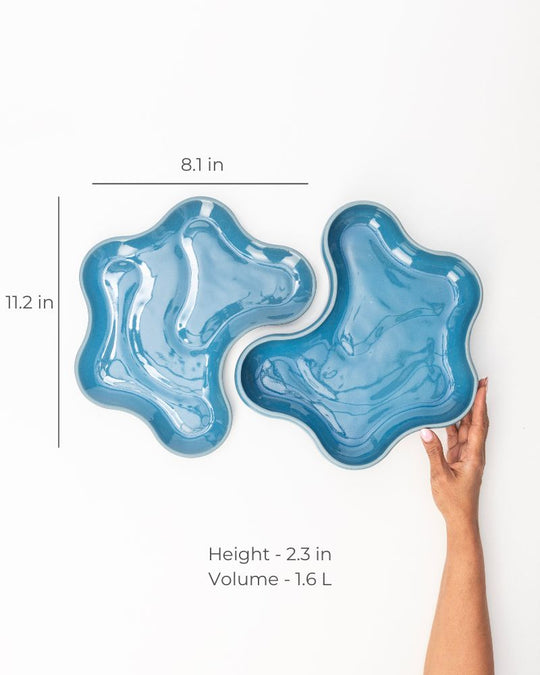 Penta 1600ml Serving Bowl with Lid Pacific Blue