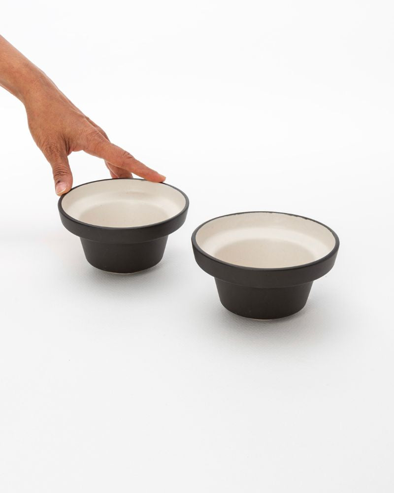 Eclipse 180 ml Katori Bowl Matt Black (Set of 2)