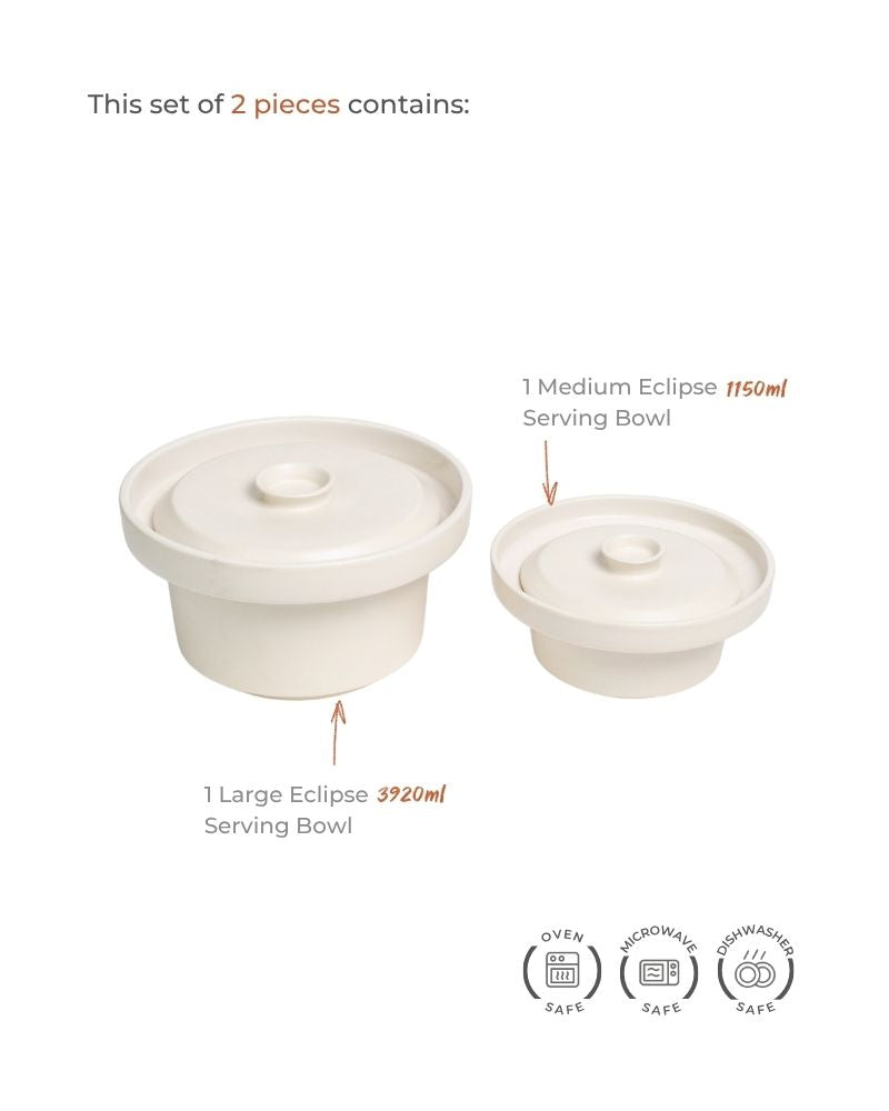 Medium & Large Eclipse Serving Bowl Main Course Serving Set Nude (2 Pieces)