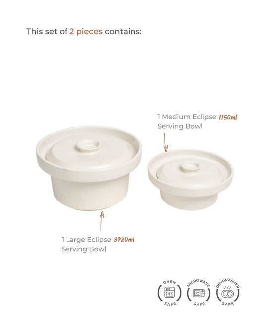 Medium & Large Eclipse Serving Bowl Main Course Serving Set Nude (2 Pieces)