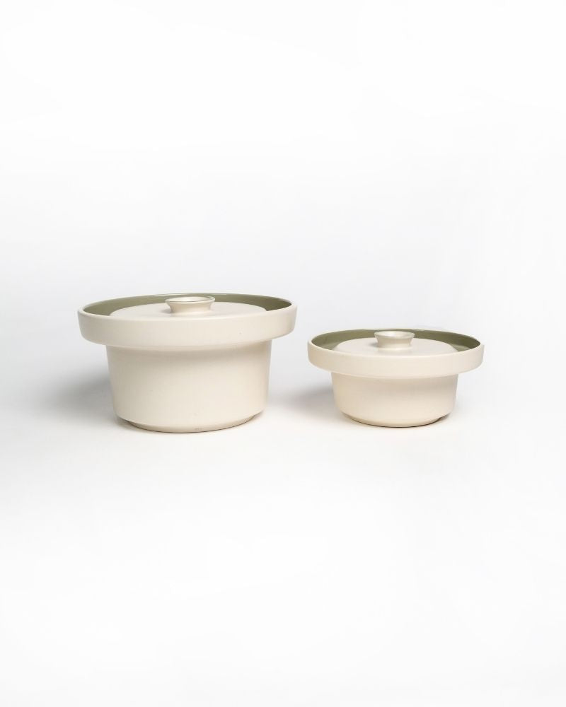 Medium & Large Eclipse Serving Bowl Main Course Serving Set Sage Green (2 Pieces)