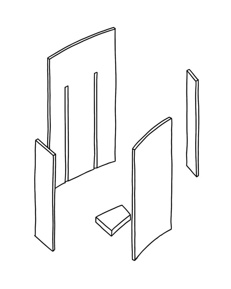 001 Glase Arc Tall Marble Vase
