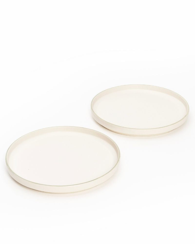 Cosmo 11in Dinner Plate with Sage Green Rim