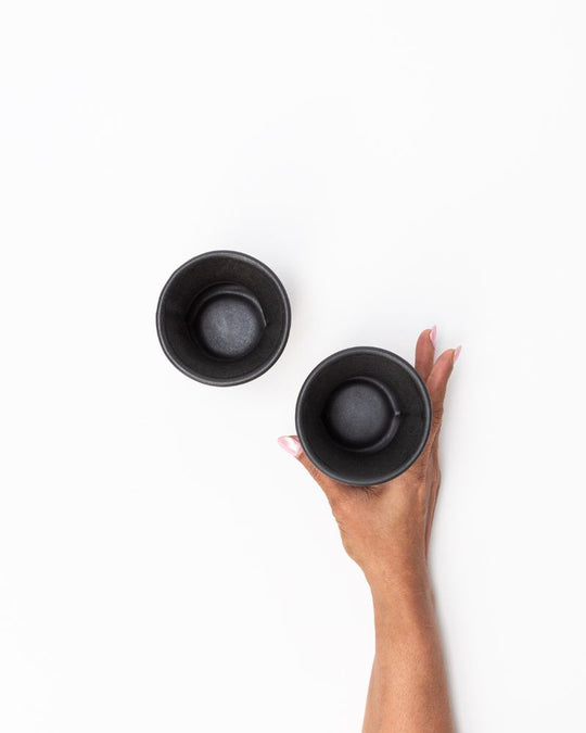 Flare 200 ml Tea Cup  Matt Black (Set of 2)