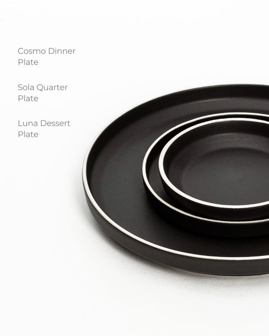 Luna Dessert Plate Sage Green Rim (Set of 2)