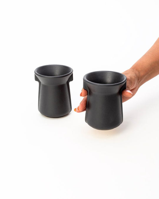 Flare 200ml Tea Cup Matt Black (Set of 2) - Gift Set