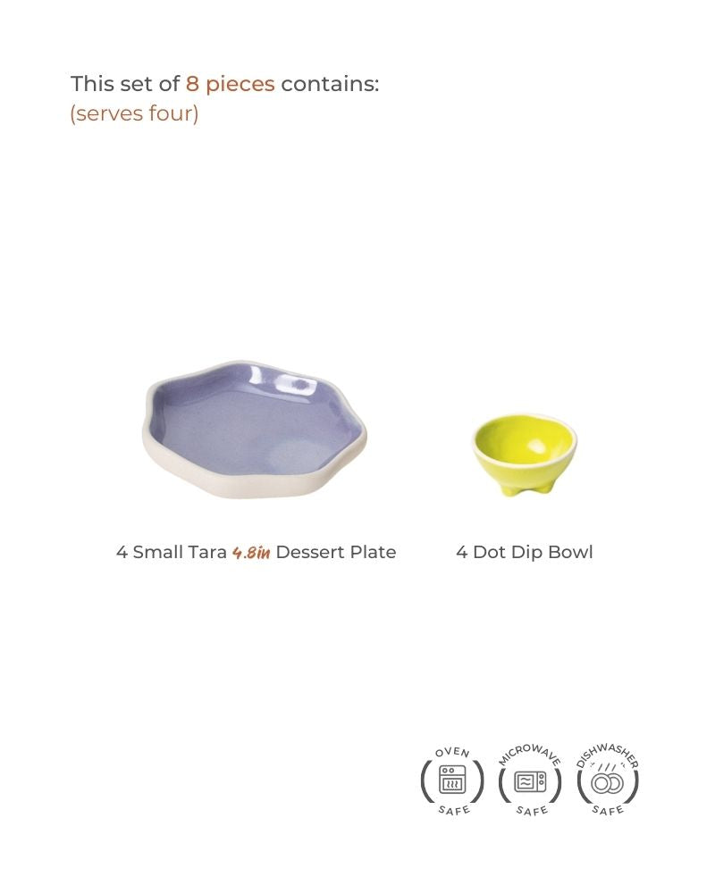 Aster Dessert Plate Set (8 pieces)