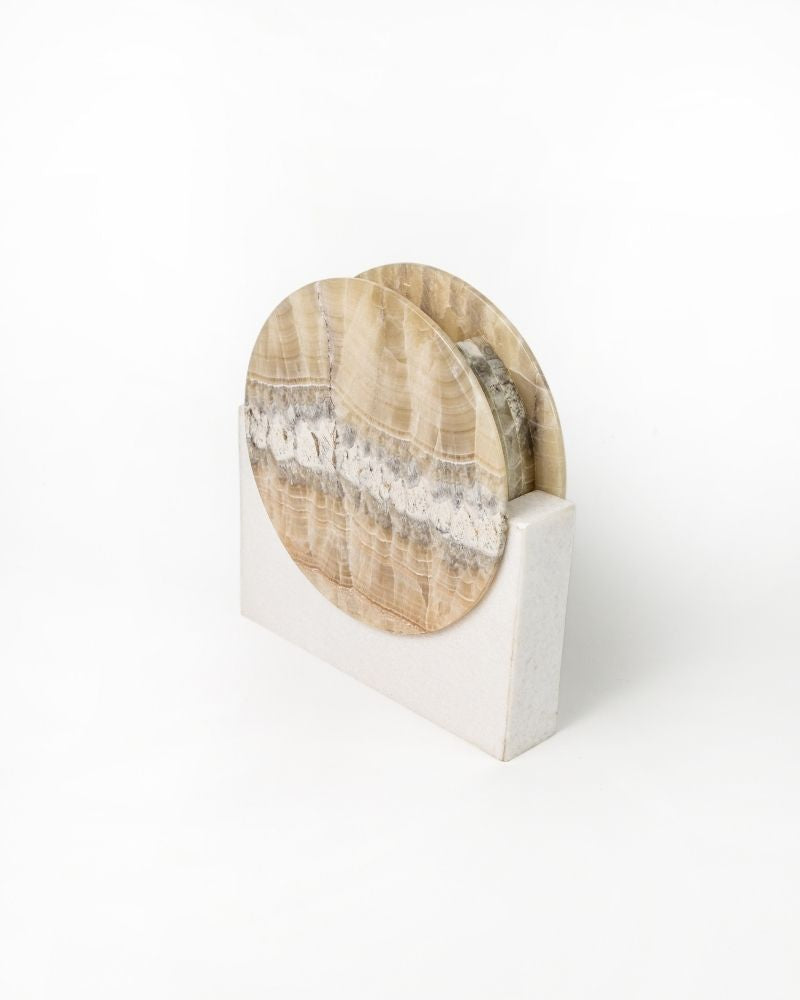 Big Sunrise Marble Vase Caramel Onyx