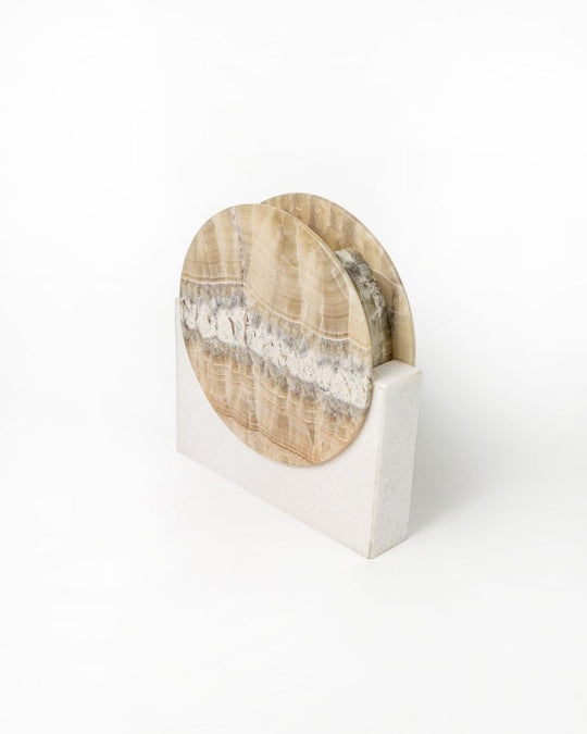 Big Sunrise Marble Vase Caramel Onyx