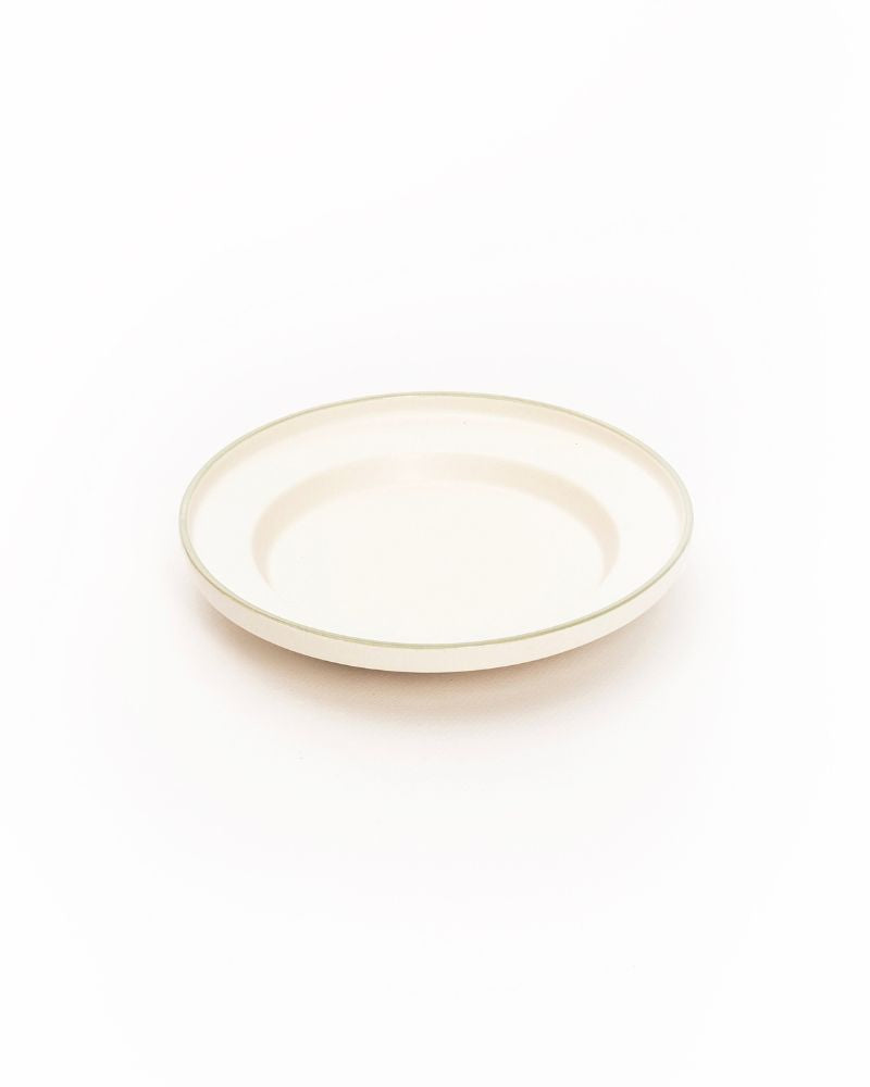 Eclipse Shallow Pasta Bowl Sage Green Rim