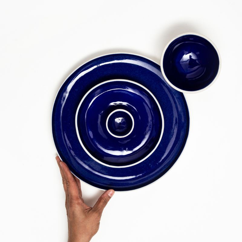 Cosmo Dinner Set Deep Blue (4 Pieces)