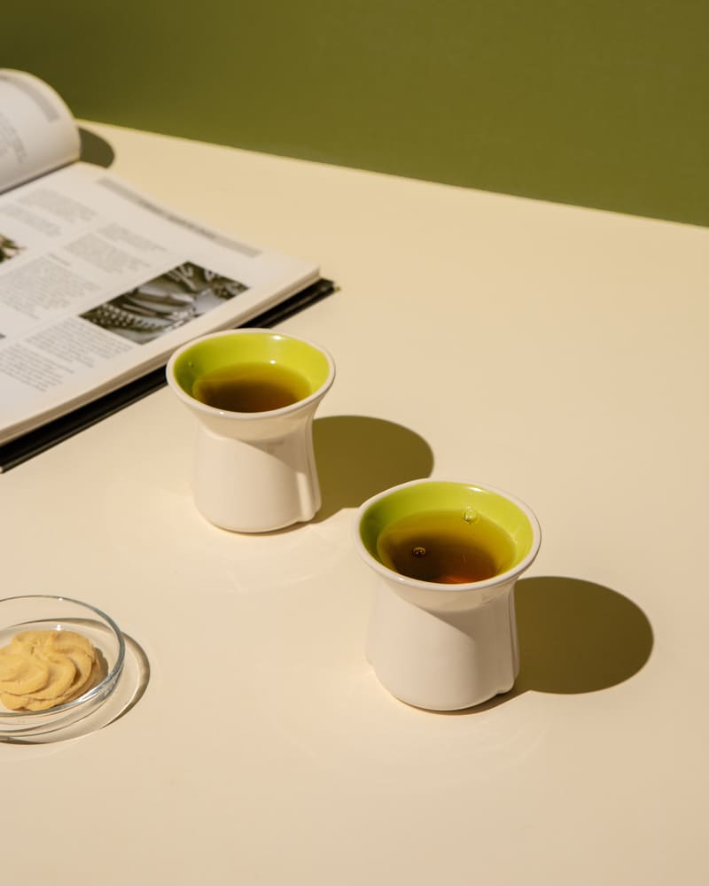 Small Flare 125ml Cup Gloss Lime Green (Set of 2)