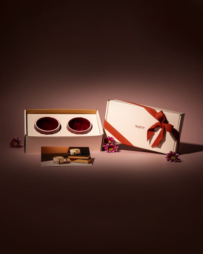 Pod 180ml Cappuccino Cup Gloss Maroon (Set of 2) - Gift Set