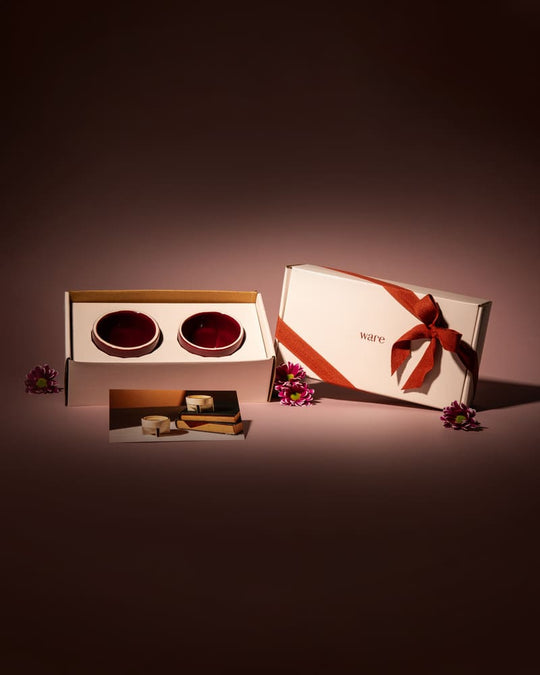 Pod 180ml Cappuccino Cup Gloss Maroon (Set of 2) - Gift Set