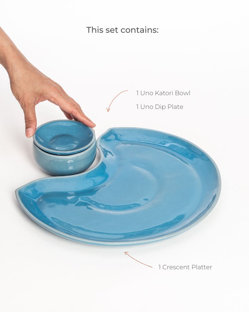 The Dhokla Chutney Set Pacific Blue (3 Pieces)