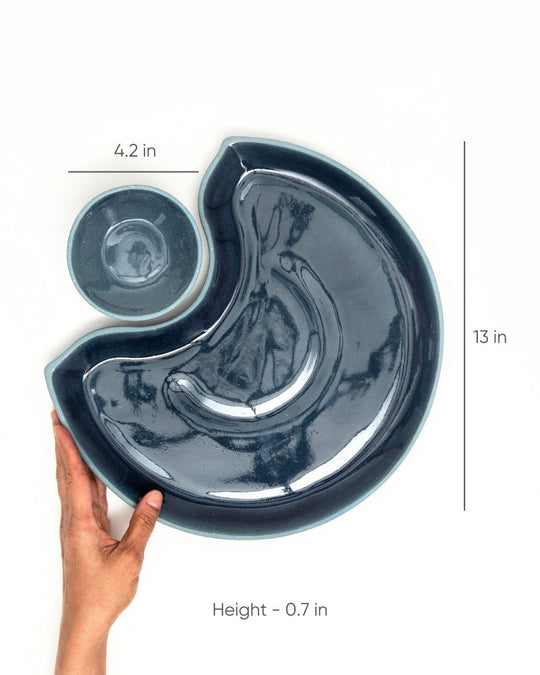 Crescent Platter Set Midnight Blue (3 Pieces)