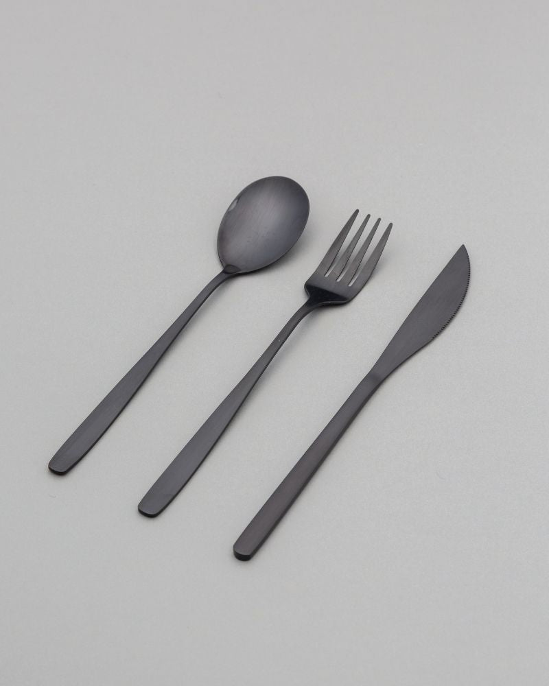 Elix Cutlery Set Matt Black (3 Pieces)