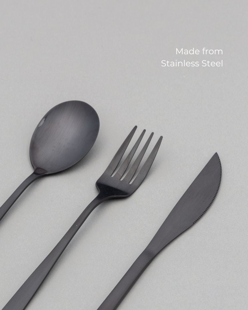 Elix Cutlery Set Matt Black (3 Pieces)