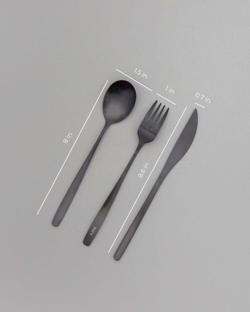 Elix Cutlery Set Matt Black (3 Pieces)