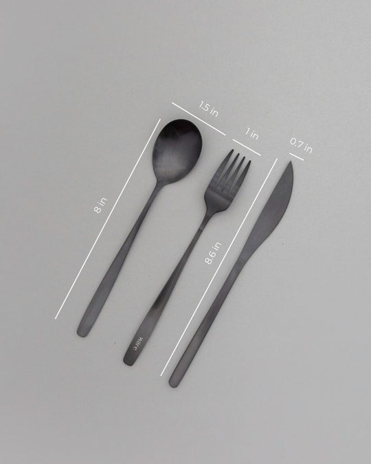 Elix Cutlery Set Matt Black (3 Pieces)