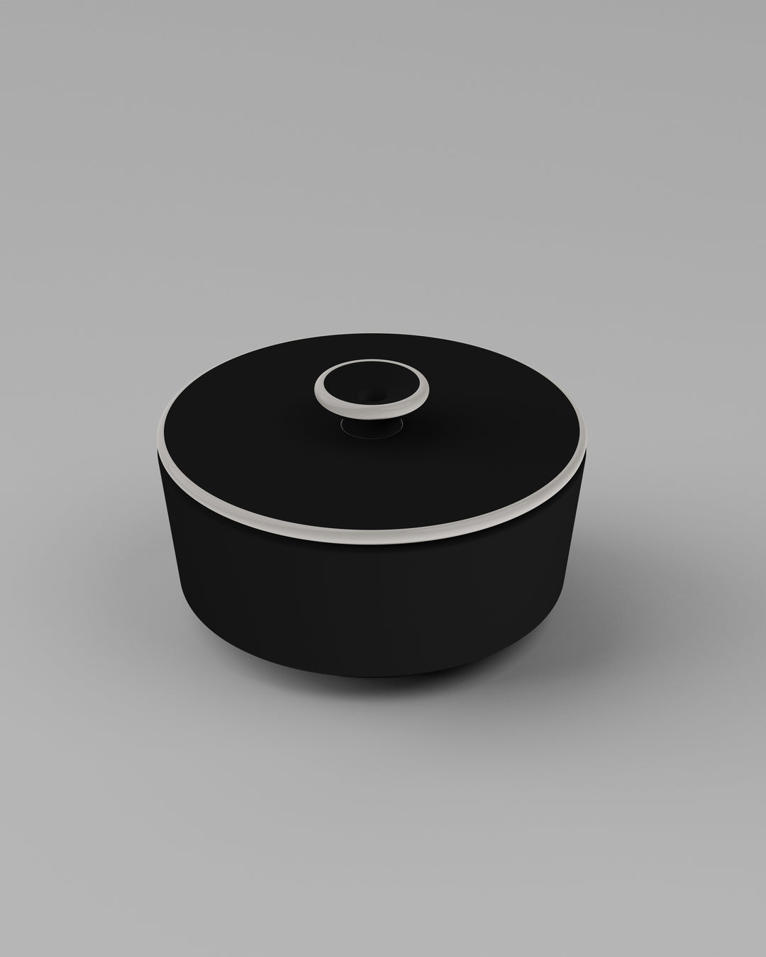 Luna Soup bowl with lid Matte black
