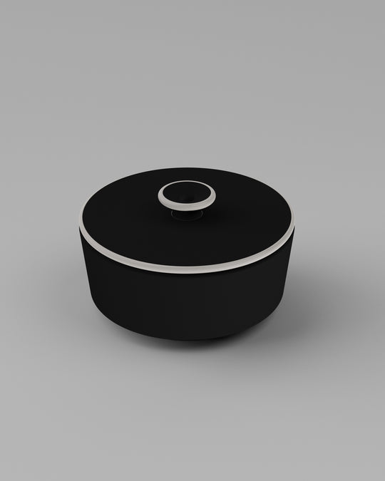 Luna Soup bowl with lid Matte black