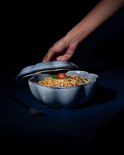 Margaret 1100ml Serving Bowl with Lid Stormy Blue