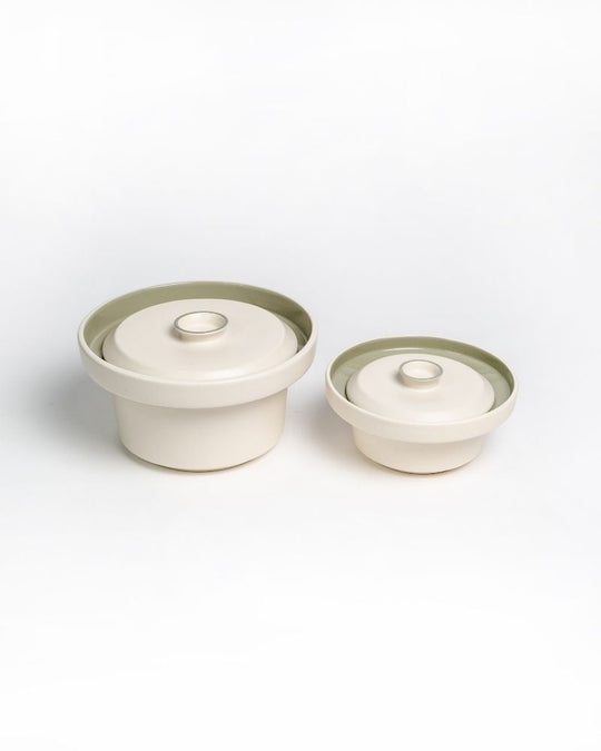 Medium & Large Eclipse Serving Bowl Main Course Serving Set Sage Green (2 Pieces)