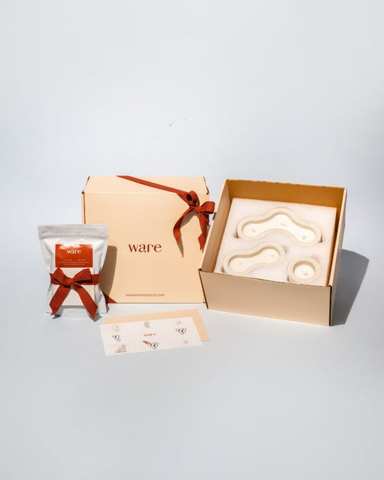 Pivot Cement Candle Stand Set White Unscented  (3 pieces)