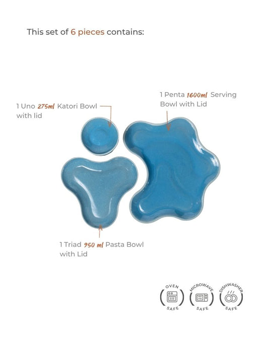 Pivot Big Main Course Serving Set Pacific Blue (6 Pieces)