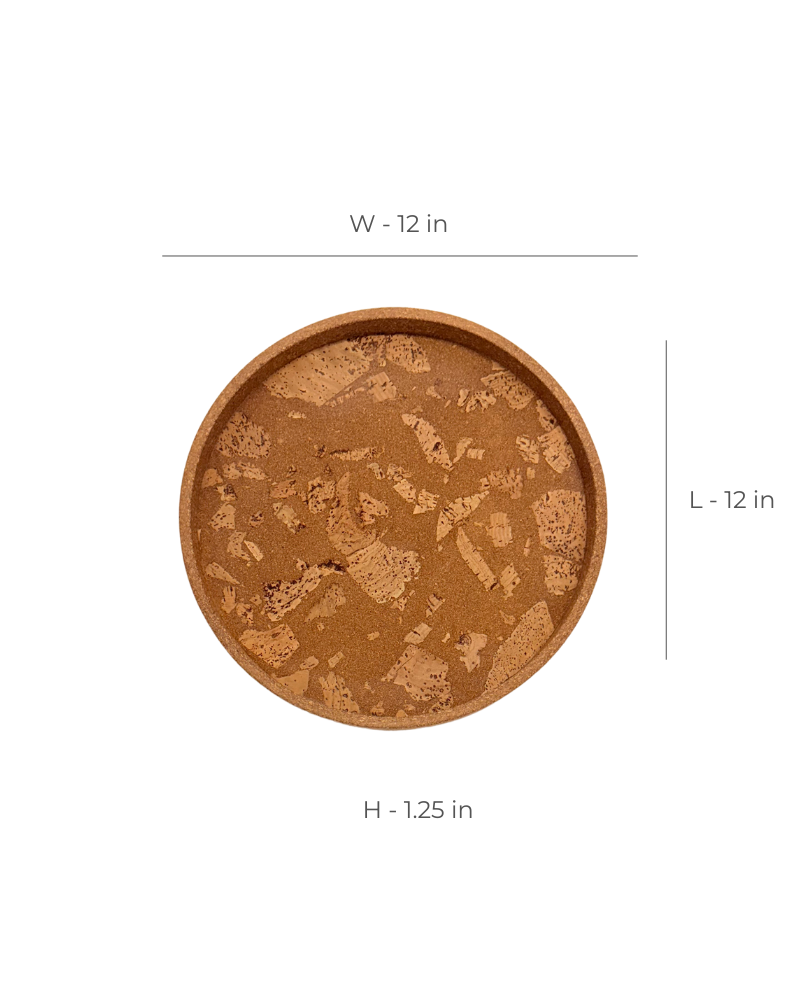 Fuse Round White Cork Tray
