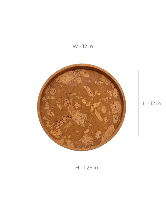 Fuse Round White Cork Tray