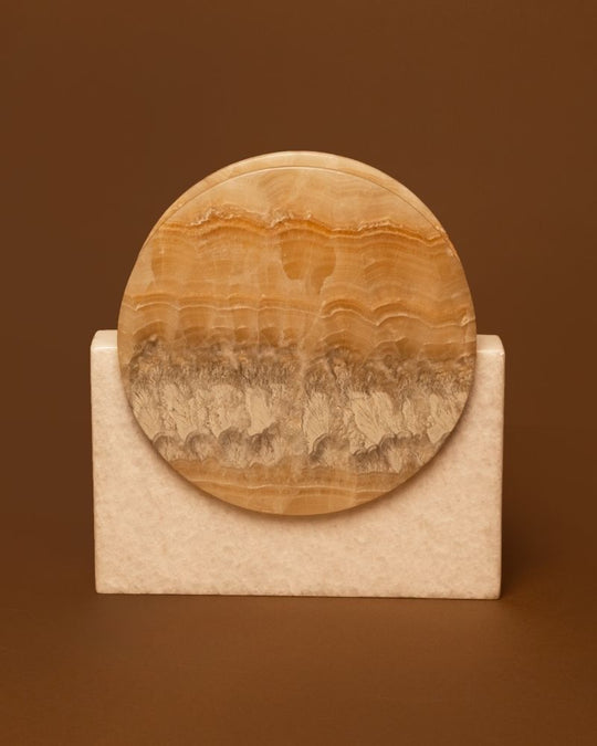 Small Sunrise Marble Vase Caramel Onyx