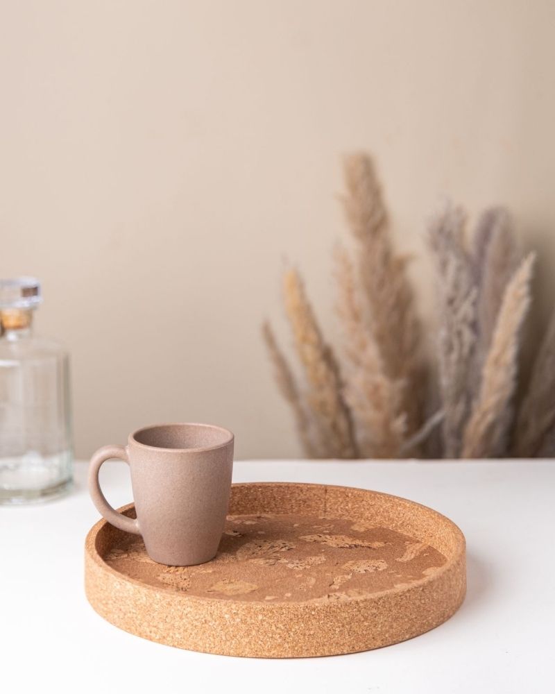Fuse Round White Cork Tray