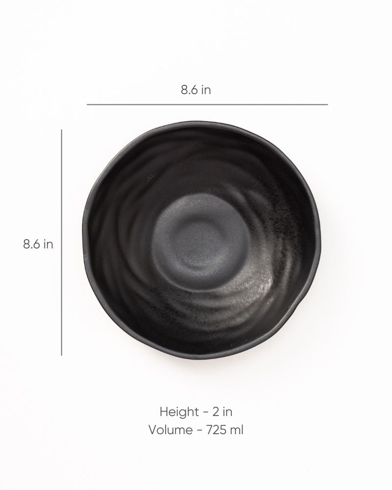 Wave 725ml Salad Bowl Matt Black