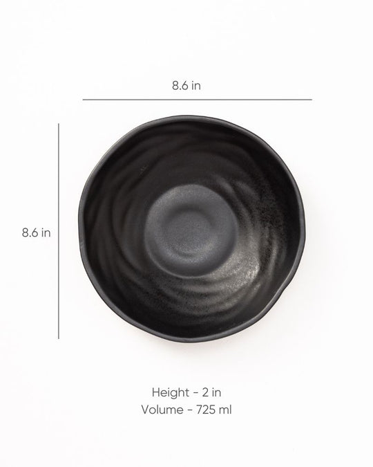 Wave 725ml Salad Bowl Matt Black