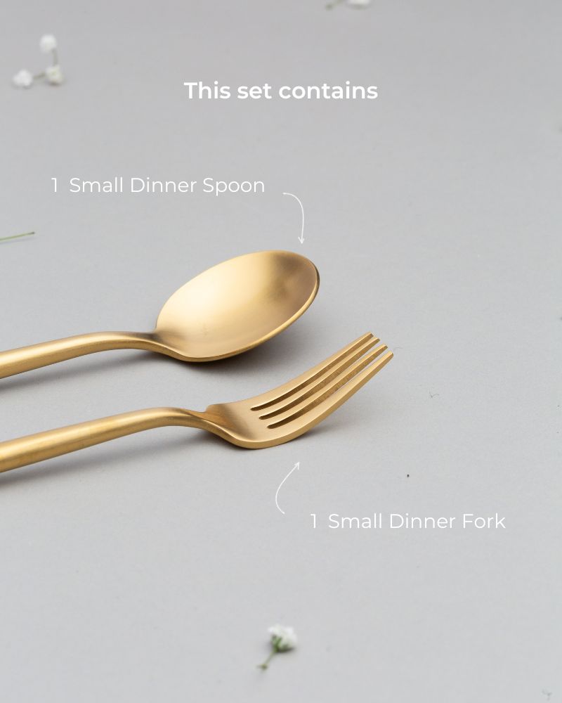 Zuri Cutlery Set Matt Gold (2 Pieces)