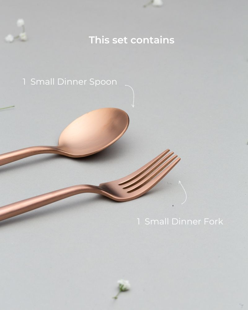 Zuri Cutlery Set Matt Rose Gold (2 Pieces)